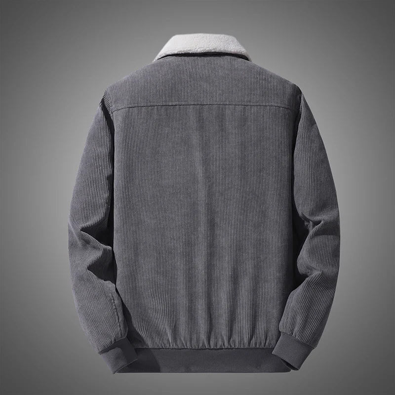 Herren Cord-Fieldblouson im Aviator-Style mit Sherpa-Kragen und Utility-Pattentaschen Drune