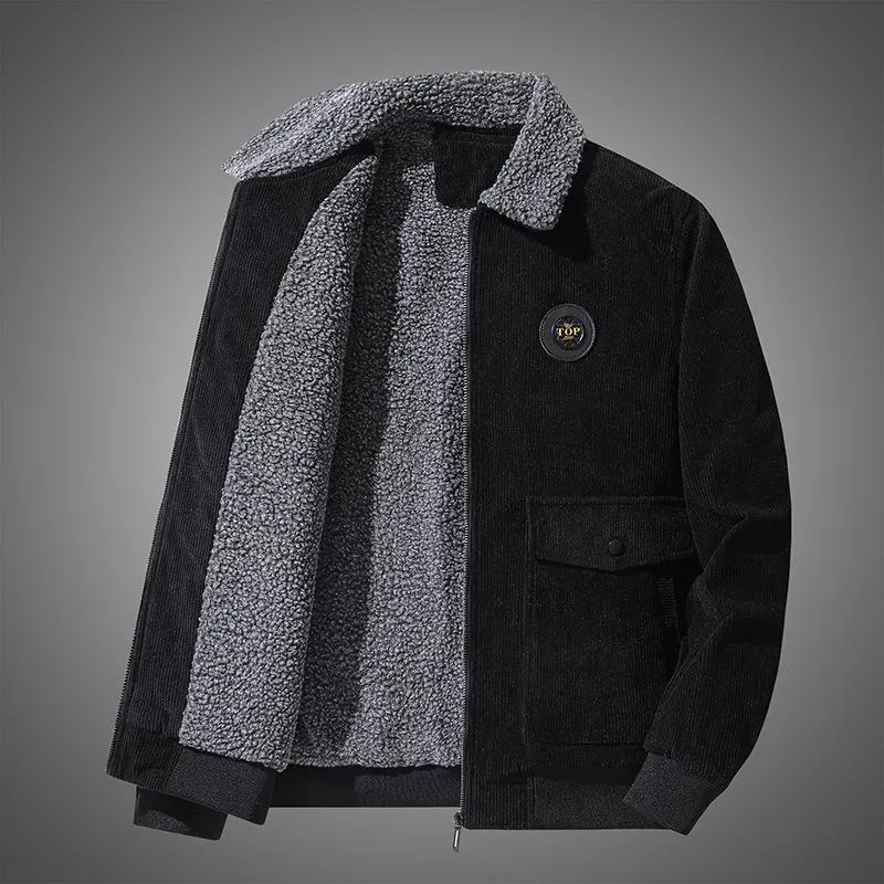 Herren Cord-Blouson mit Teddyfutter, Sherpa-Innenlage und Pattentaschen Drune
