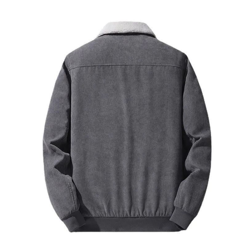 Herren Cord-Blouson mit Sherpa-Kragen, wattierter Innenlage und Reißverschluss Drune