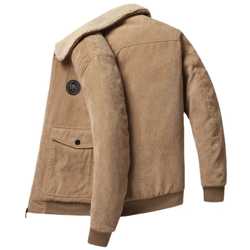 Herren Cord-Blouson mit Sherpa-Kragen, wattierter Innenlage und Reißverschluss Drune