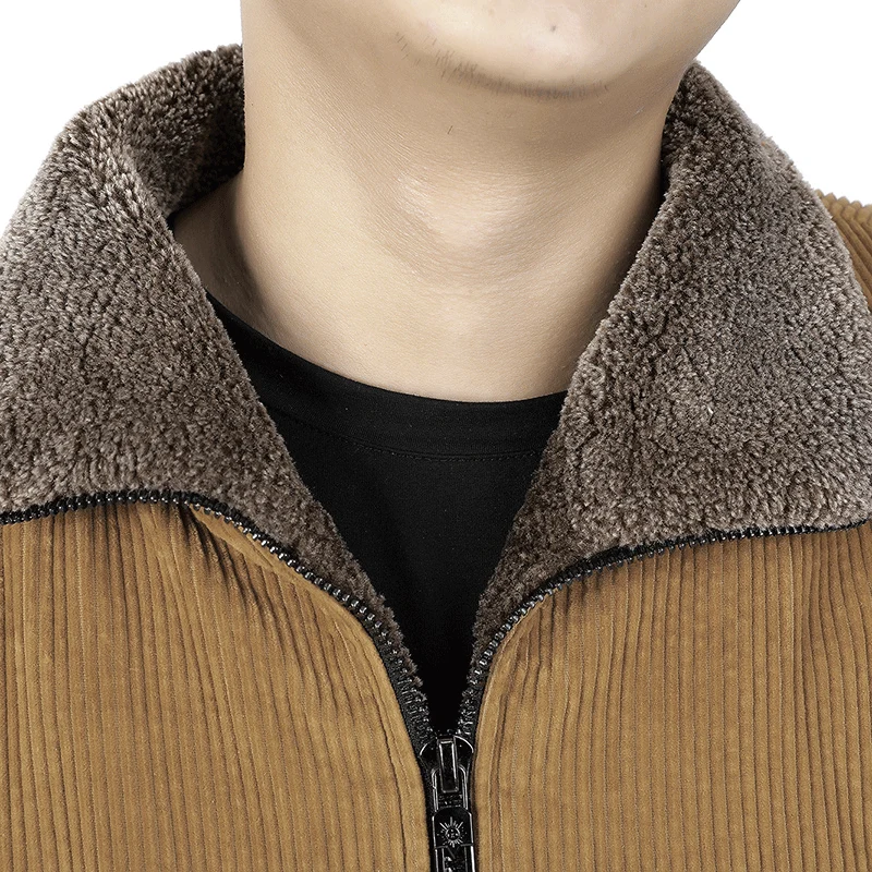 Herren Cord-Blouson mit Sherpa-Kragen und wärmender Teddyfutter-Innenseite Drune