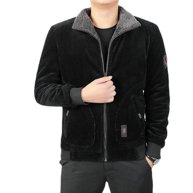 Herren Cord-Blouson mit Sherpa-Kragen und wärmender Teddyfutter-Innenseite Drune