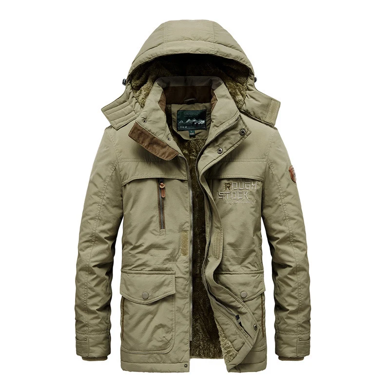 Herren City-Fieldparka mit thermischem Teddyfutter, winddichter Frontleiste und Mehrzweck-Außentaschen Drune