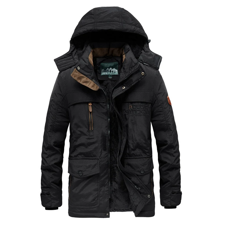 Herren City-Fieldparka mit thermischem Teddyfutter, winddichter Frontleiste und Mehrzweck-Außentaschen Drune