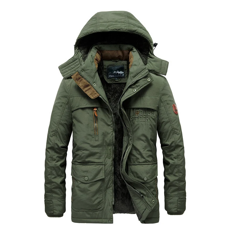 Herren City-Fieldparka mit thermischem Teddyfutter, winddichter Frontleiste und Mehrzweck-Außentaschen Drune