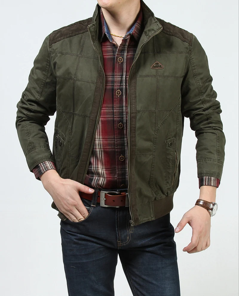 Herren Casual-Fieldjacke aus Canvas mit gesteppter Paneelstruktur und Stehkragen Drune