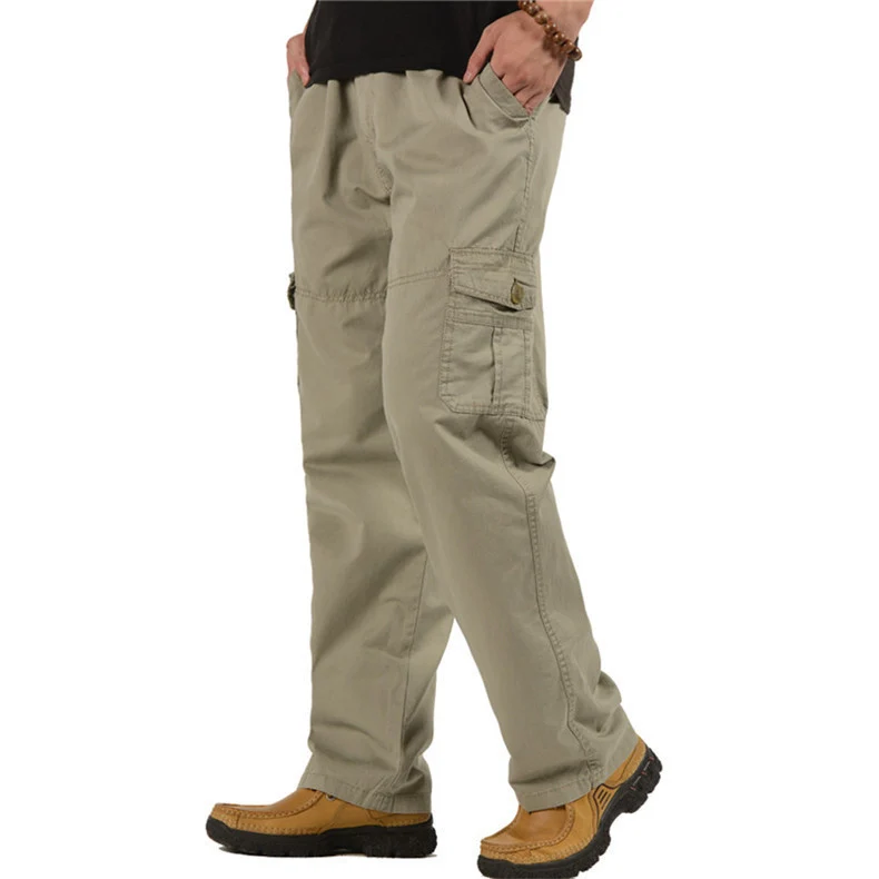 Herren Cargohose mit elastischem Bund, multifunktionalen Utility‑Taschen und geradem Schnitt Drune