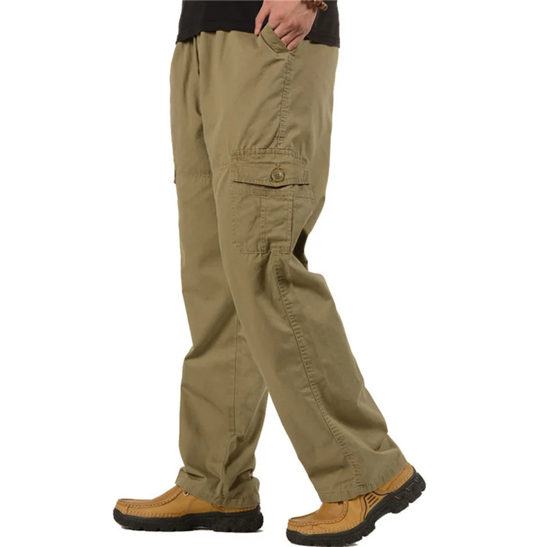 Herren Cargohose mit elastischem Bund, multifunktionalen Utility‑Taschen und geradem Schnitt Drune