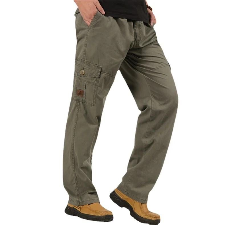 Herren Cargohose mit elastischem Bund, multifunktionalen Utility‑Taschen und geradem Schnitt Drune