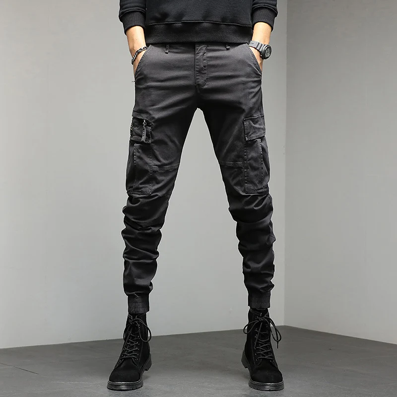 Herren Cargo-Joggerhose mit Multifunktionalen Taschen, verstärkten Kniepartien und elastischen Bündchen Drune