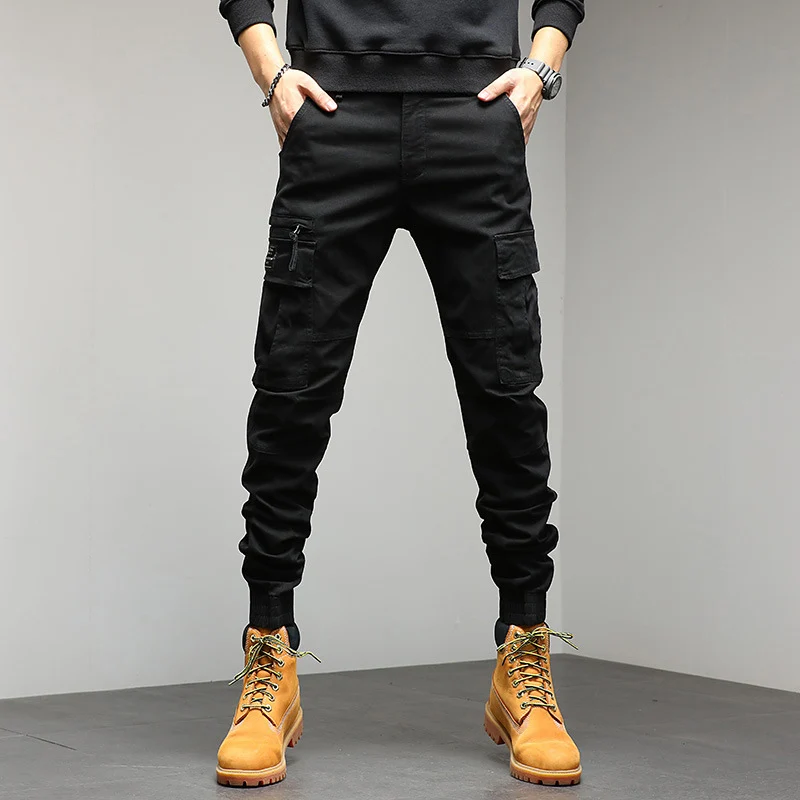 Herren Cargo-Joggerhose mit Multifunktionalen Taschen, verstärkten Kniepartien und elastischen Bündchen Drune