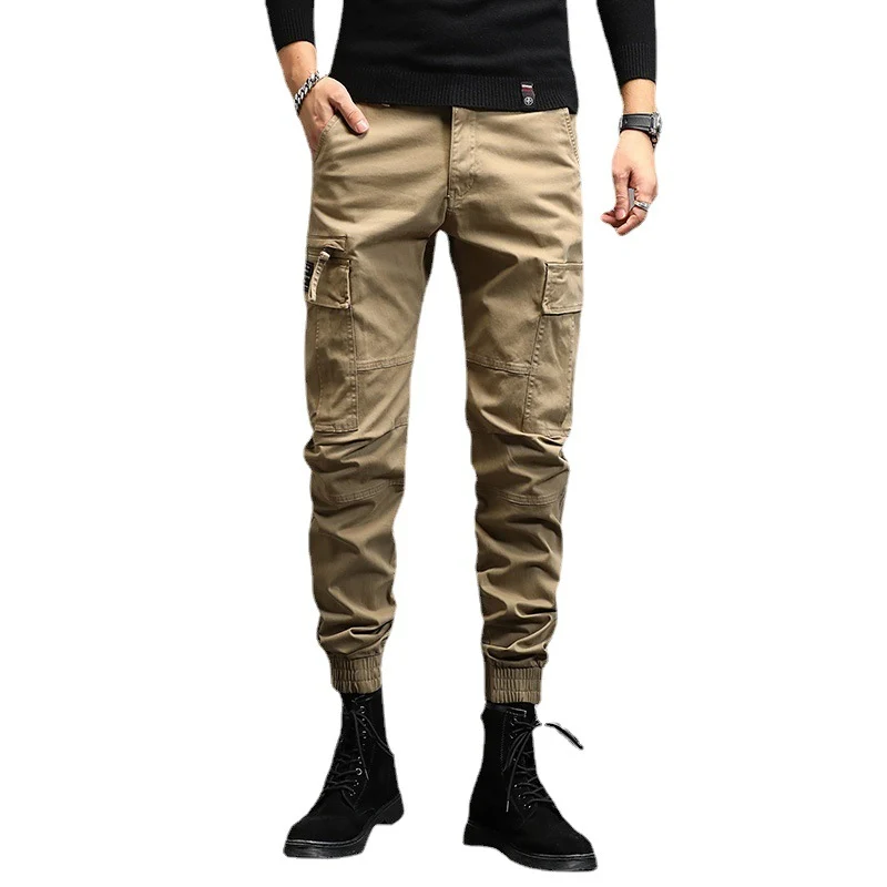 Herren Cargo-Joggerhose mit Multifunktionalen Taschen, verstärkten Kniepartien und elastischen Bündchen Drune