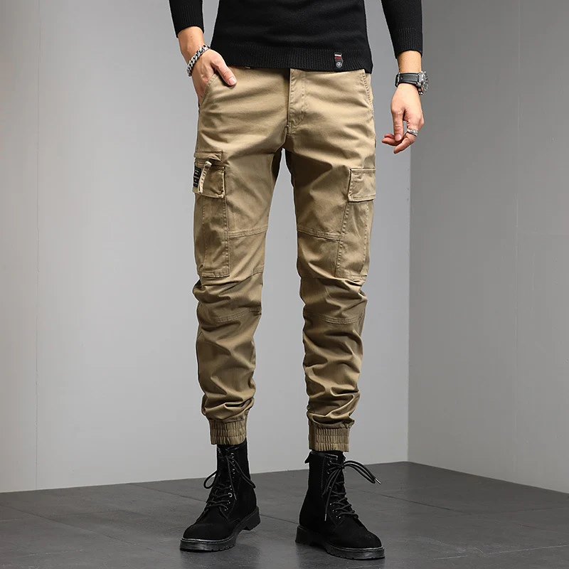 Herren Cargo-Joggerhose mit Multifunktionalen Taschen, verstärkten Kniepartien und elastischen Bündchen Drune