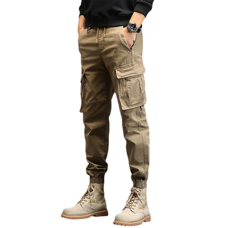 Herren Cargo-Joggerhose mit Multifach-Taschen und Kordelzug Drune