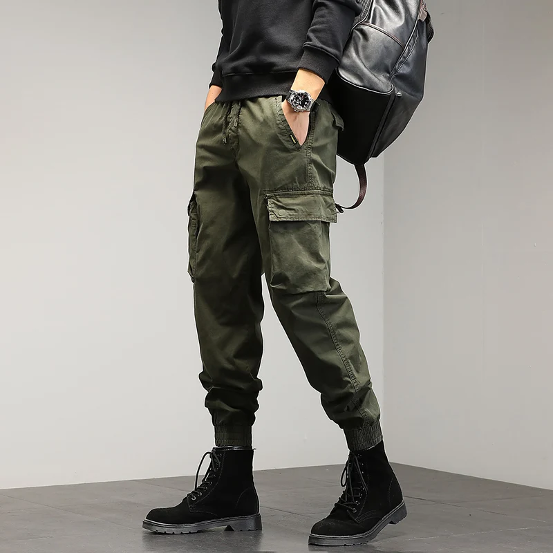 Herren Cargo-Joggerhose mit Multifach-Taschen und Kordelzug Drune