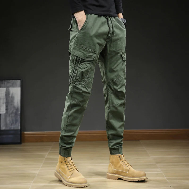 Herren Cargo-Joggerhose mit Multifach-Taschen und Kordelzug Drune