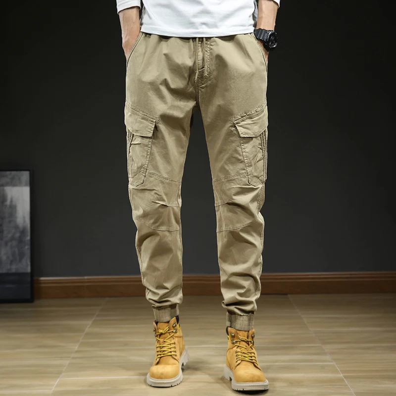 Herren Cargo-Joggerhose mit Multifach-Taschen und Kordelzug Drune