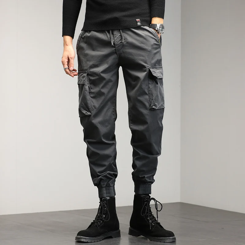 Herren Cargo-Joggerhose mit Multifach-Taschen und Kordelzug Drune