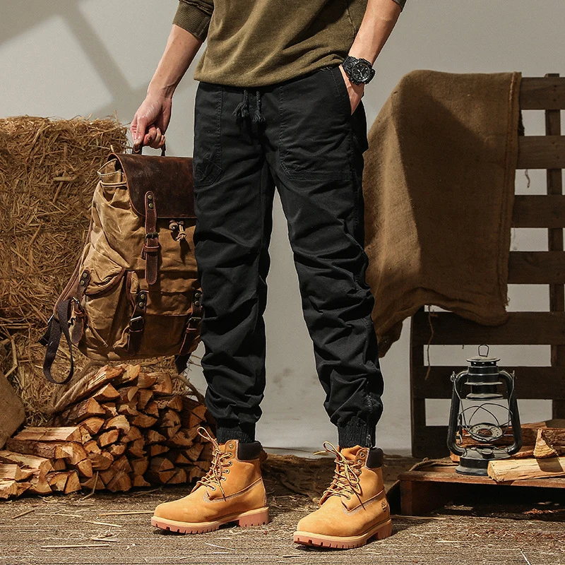 Herren Cargo-Joggerhose mit elastischem Saum, Tunnelzug und Utility-Pattentaschen Drune
