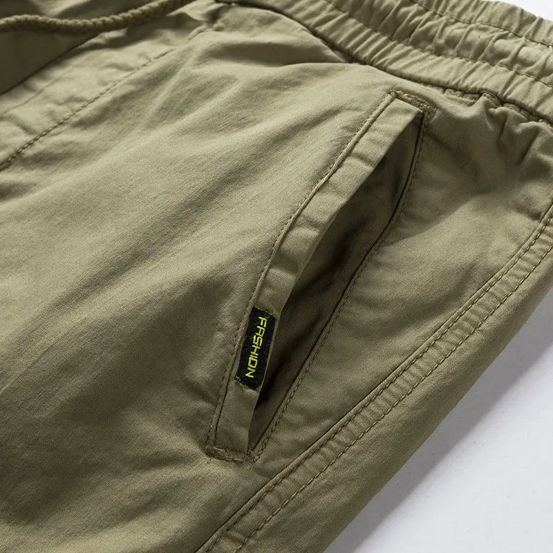 Herren Cargo-Jogger mit elastischem Bund, Multifunktions-Taschen und gesmokten Bündchen Drune