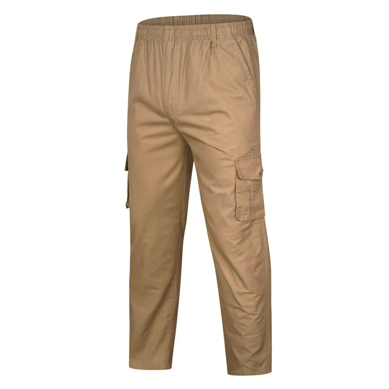 Herren Cargo-Hose mit elastischem Bund, Mehrfachtaschen und geradem Bein Drune