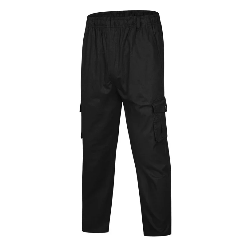 Herren Cargo-Hose mit elastischem Bund, Mehrfachtaschen und geradem Bein Drune