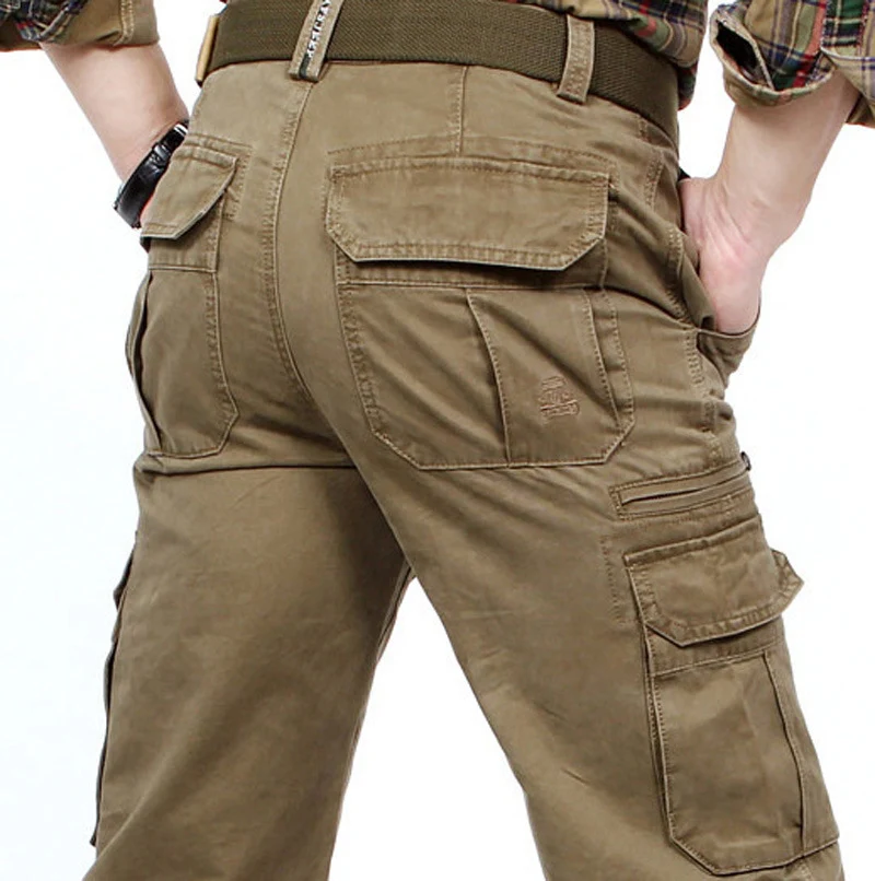 Herren Cargo-Hose im Utility-Stil mit Mehrfach-Taschen und verstärkten Knien Drune