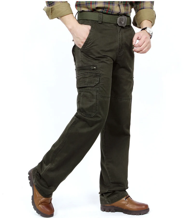 Herren Cargo-Hose im Utility-Stil mit Mehrfach-Taschen und verstärkten Knien Drune
