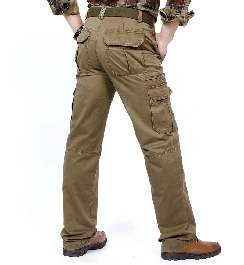 Herren Cargo-Hose im Utility-Stil mit Mehrfach-Taschen und verstärkten Knien Drune