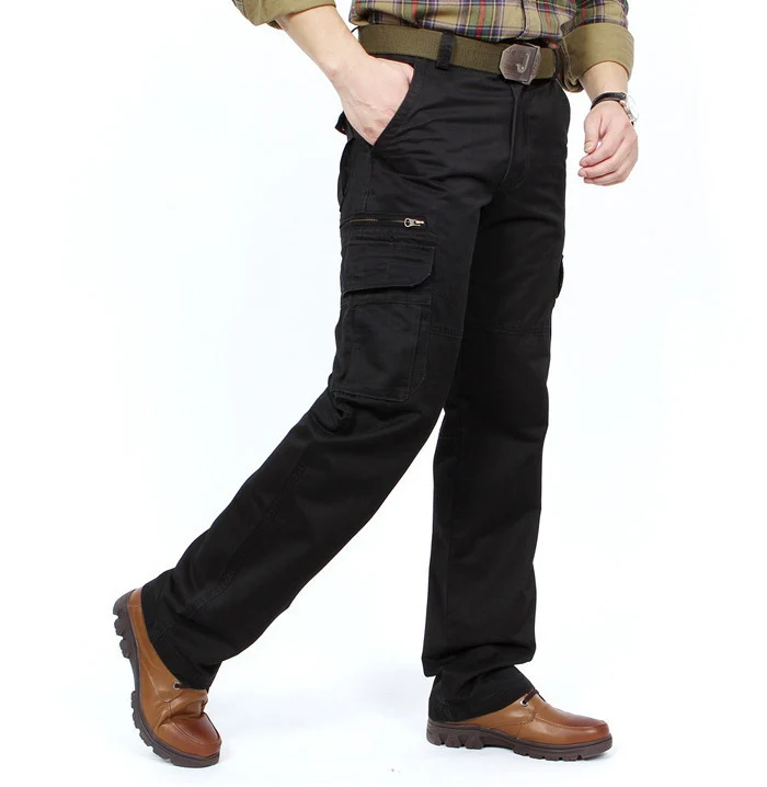 Herren Cargo-Hose im Utility-Stil mit Mehrfach-Taschen und verstärkten Knien Drune