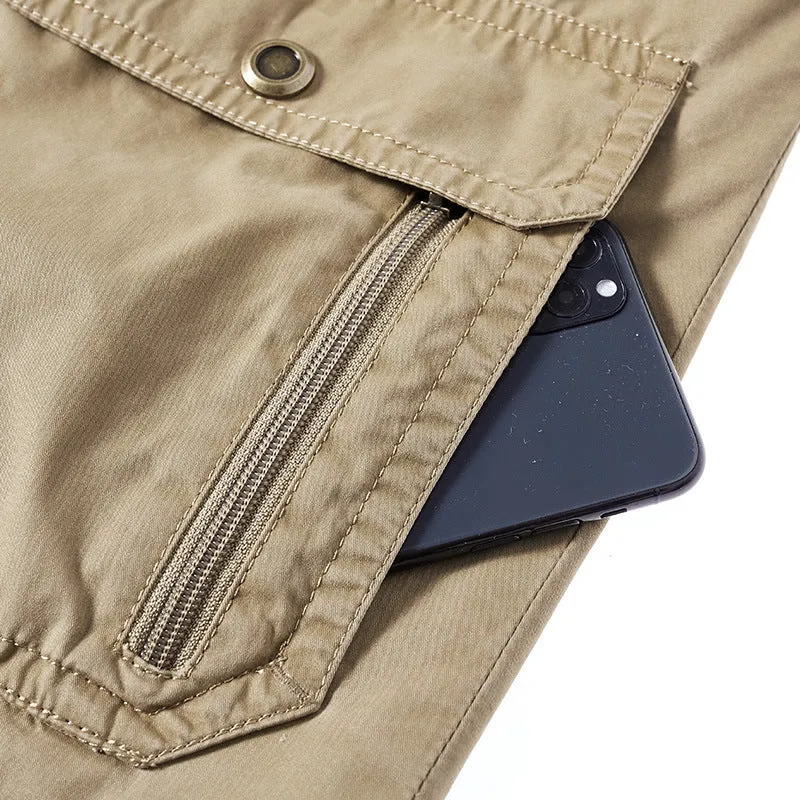Herren Canvas-Utility-Weste mit Multitaschen und Netzinnenfutter Drune