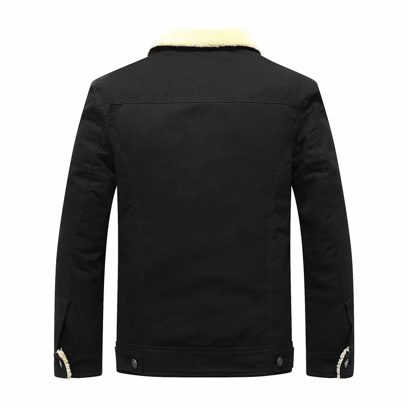 Herren Canvas-Truckerjacke mit Teddyfleece-Innenfutter und Pattentaschen Drune