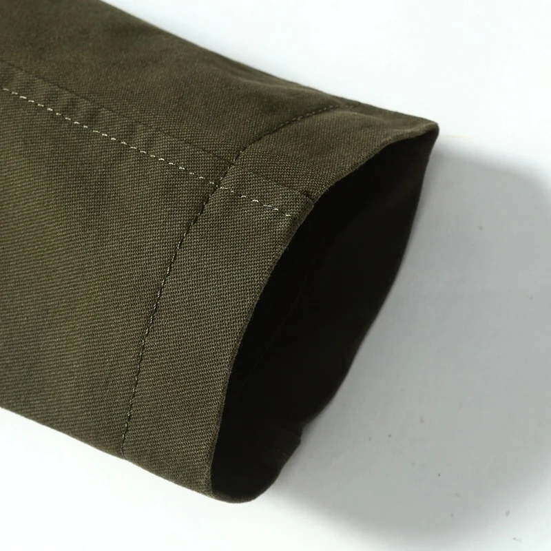 Herren Canvas-Parka mit Kapuze, kariert gefüttertem Innenfutter und Utility-Taschen Drune