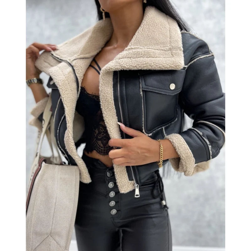 Drune | Kurze Warme Winter Jacke - Reißverschluss