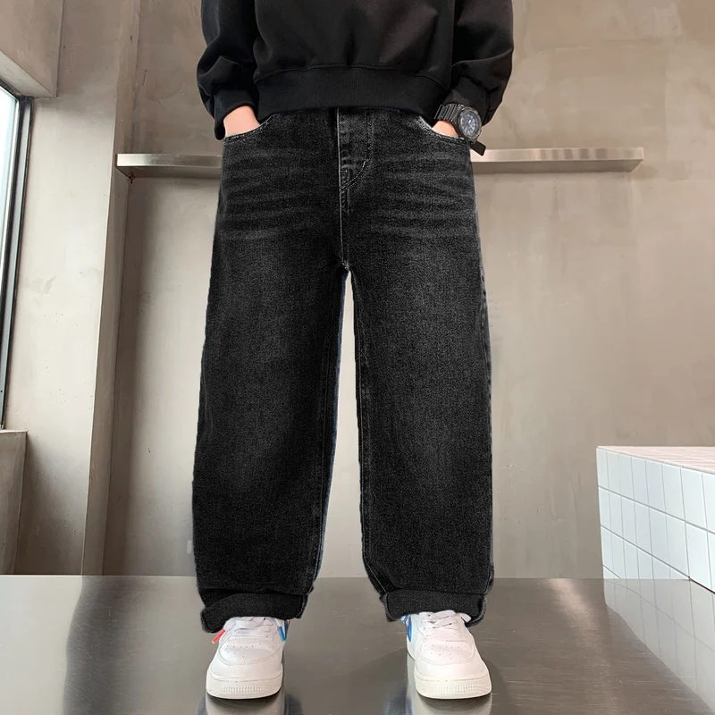 Herren lässige Oversized-Jeans mit tiefem Bund und seitlichen Taschen Drune