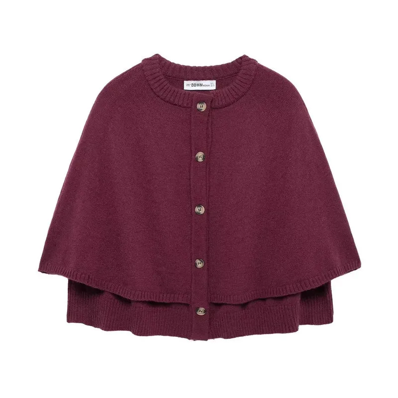 Damen Wolle Umhangjacke Drune