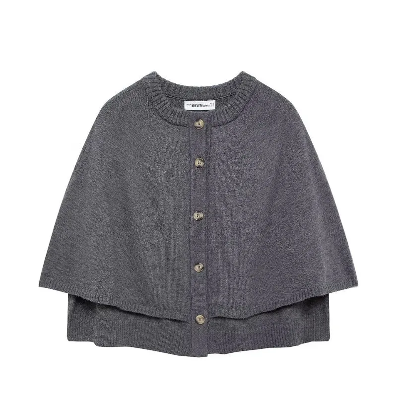 Damen Wolle Umhangjacke Drune