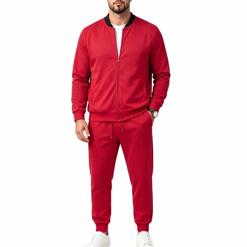 Herren Zweiteiliges Casual-Trainingsset mit Bomberjacke und tapered Jogginghose Drune