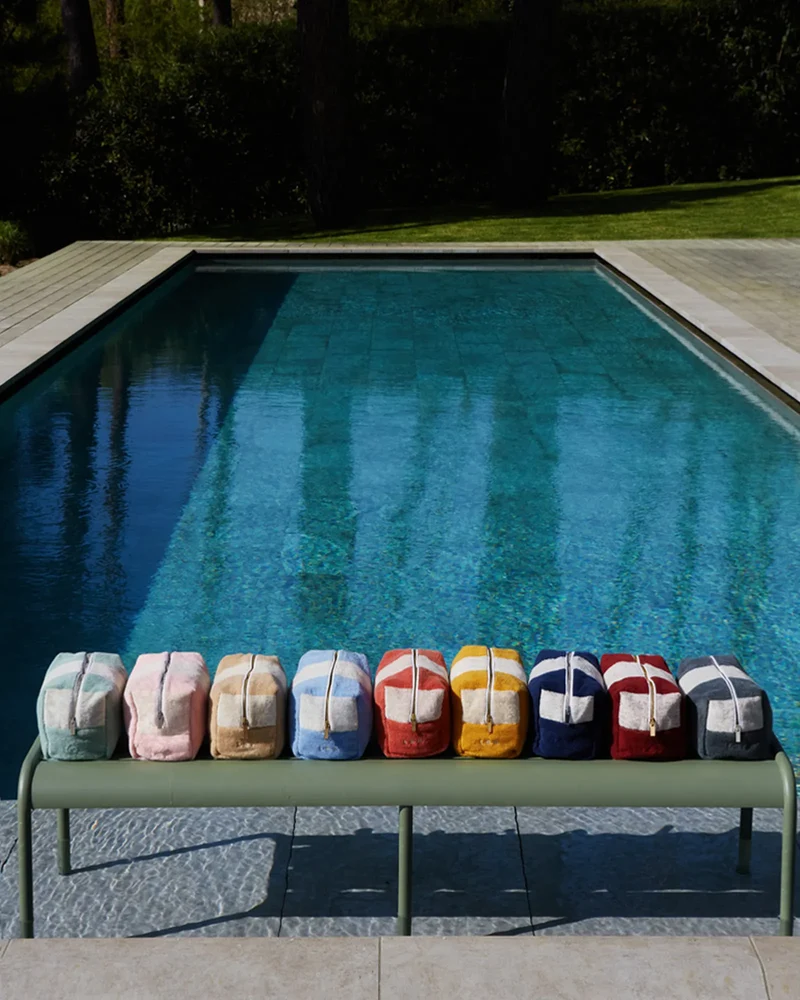 Kosmetiktasche Bio-Baumwolle La Handtuch Paris Riviera zum Personalisieren