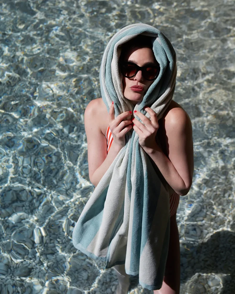 Handtuch 90x200 cm Rayures Riviera zum Personalisieren