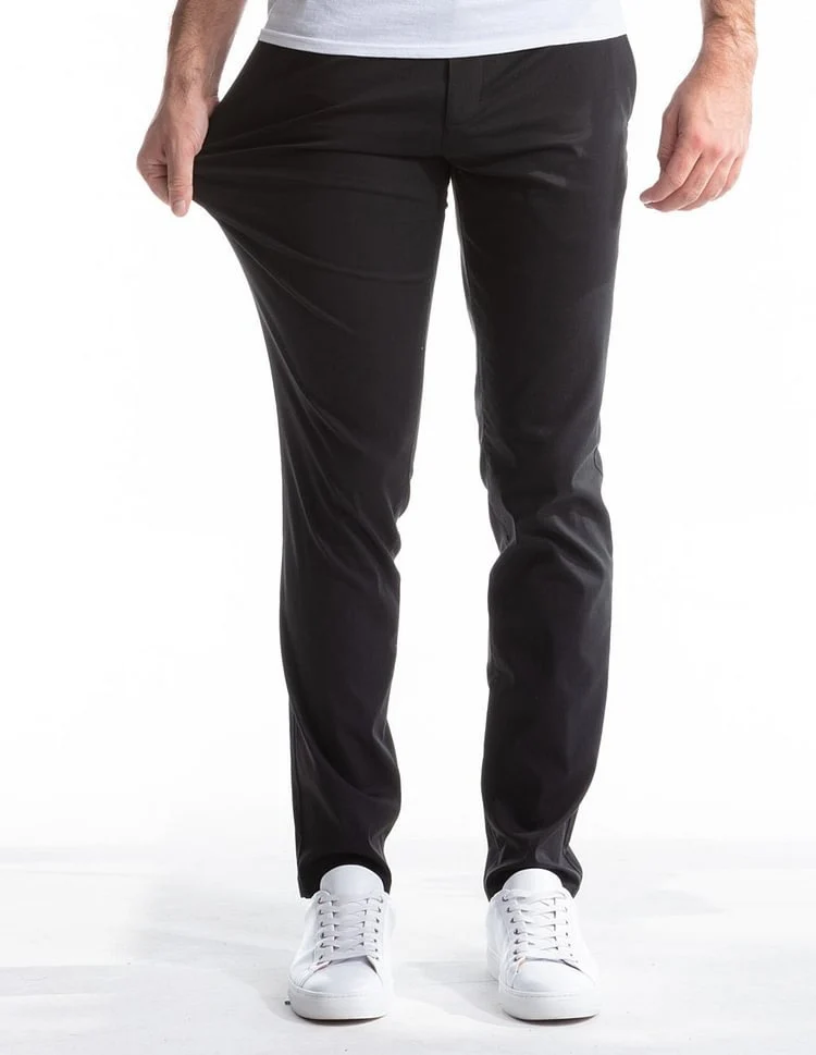 Herren Enganliegende Stretch-Chinohose mit tapered Bein und elastischem Saum Drune