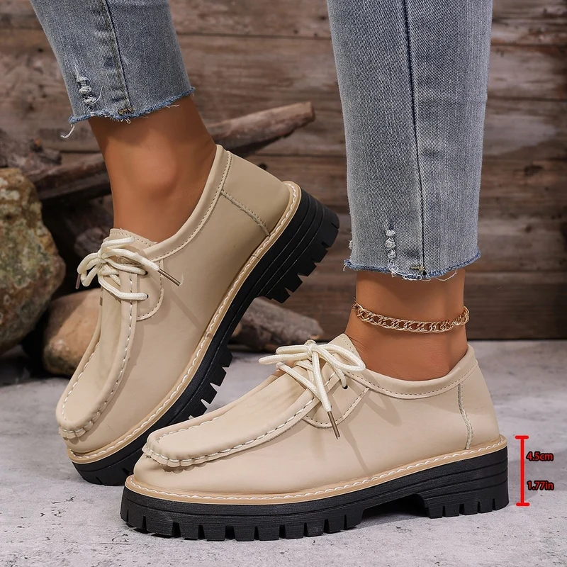 Damen Chunky-Mokassin-Loafer mit profilierter Gummisohle Drune