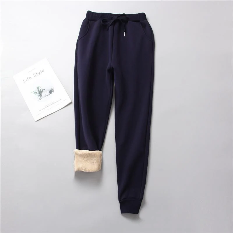 Damen nan gefütterte Therm-Jogginghose mit Kordelzug, seitlichen Eingrifftaschen und schmalem Bein Drune