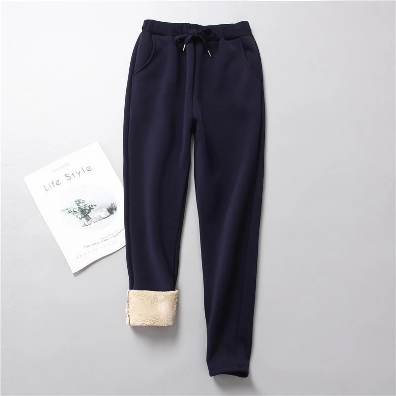 Damen nan gefütterte Therm-Jogginghose mit Kordelzug, seitlichen Eingrifftaschen und schmalem Bein Drune