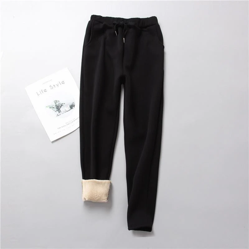 Damen nan gefütterte Therm-Jogginghose mit Kordelzug, seitlichen Eingrifftaschen und schmalem Bein Drune