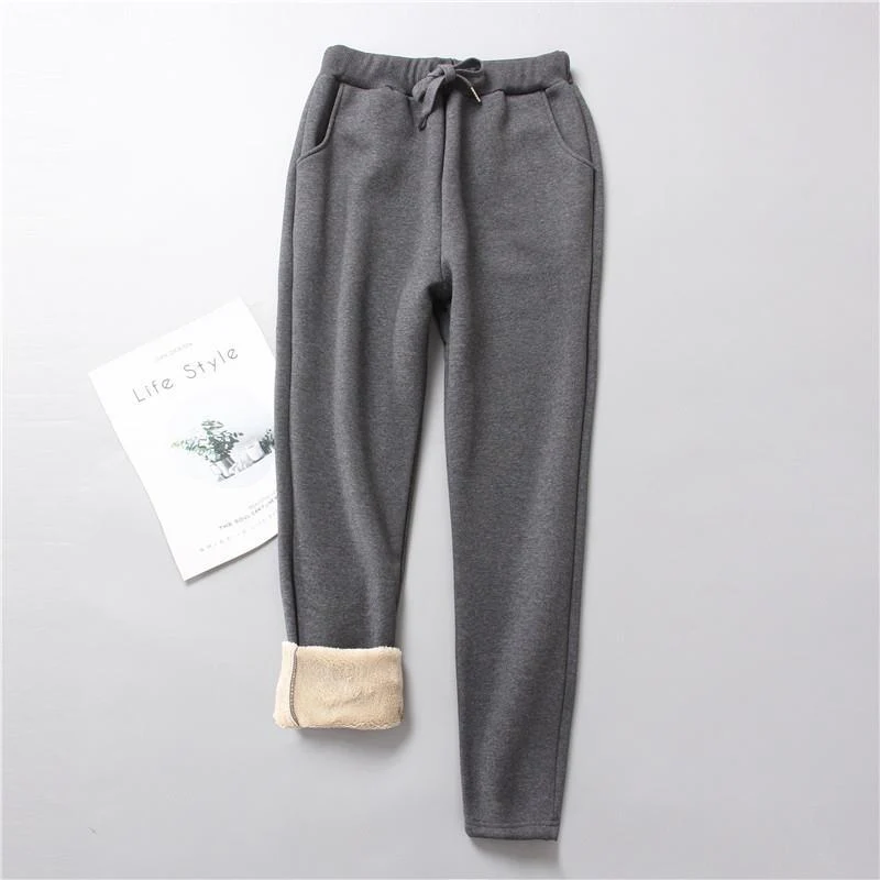 Damen nan gefütterte Therm-Jogginghose mit Kordelzug, seitlichen Eingrifftaschen und schmalem Bein Drune