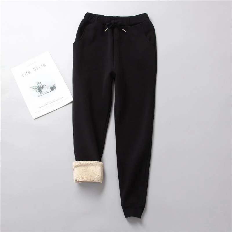 Damen nan gefütterte Therm-Jogginghose mit Kordelzug, seitlichen Eingrifftaschen und schmalem Bein Drune