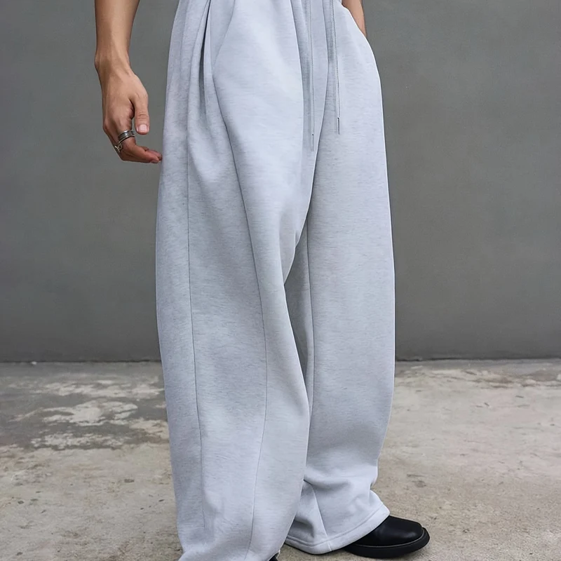 Herren Weite Baggy-Jogginghose mit elastischem Bund, Tunnelzug & extra langem Bein Drune