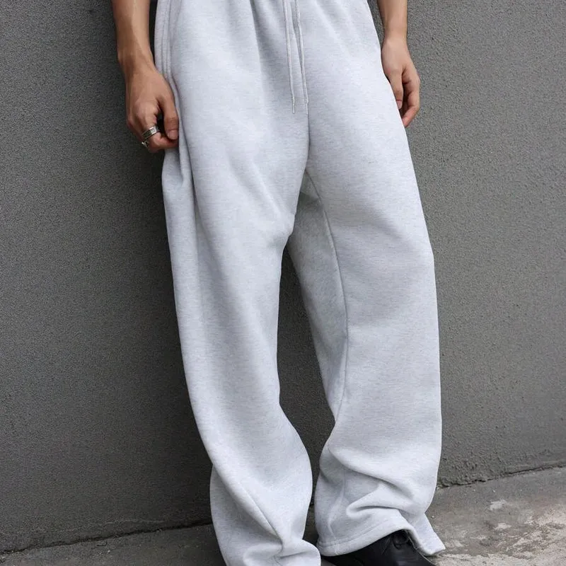 Herren Weite Baggy-Jogginghose mit elastischem Bund, Tunnelzug & extra langem Bein Drune
