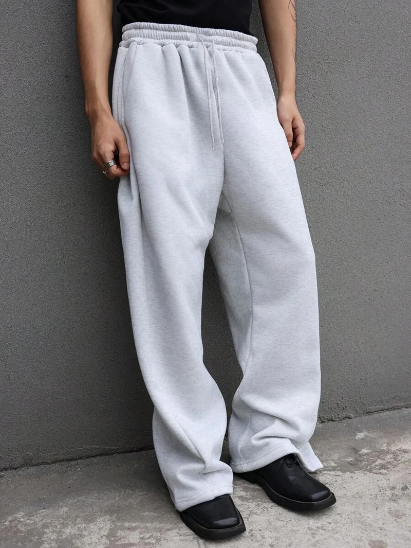 Herren Weite Baggy-Jogginghose mit elastischem Bund, Tunnelzug & extra langem Bein Drune